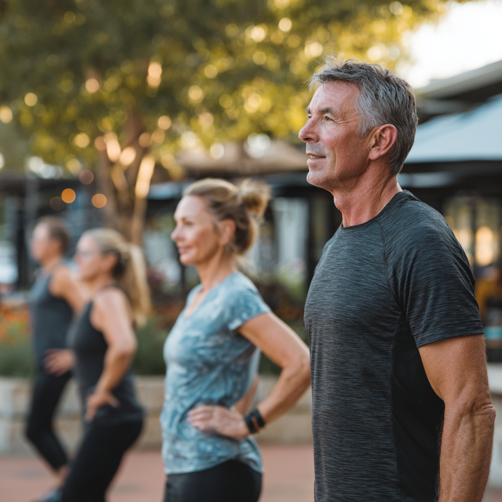 Middle-aged adults participating in functional movement training outdoors